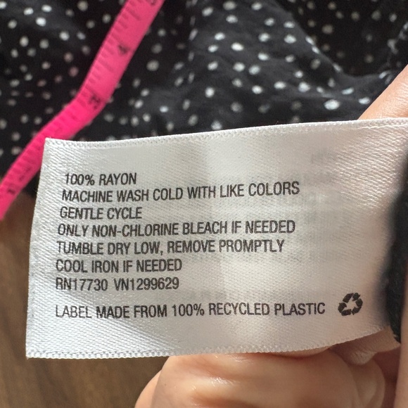 XHILARATION black an white polka dot tie top - Picture 8 of 9